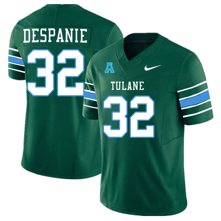 #32 Bailey Despanie Tulane Green Wave Jersey College Football Uniforms,Apparels Stitched-Green